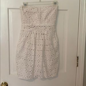 White strapless dress